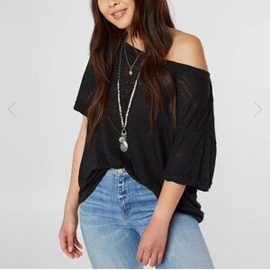 Free people over sized open back tshirt in black
